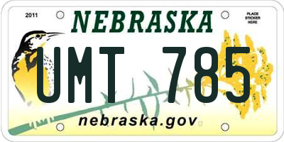 NE license plate UMT785