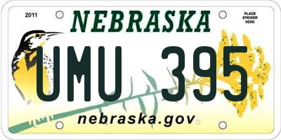 NE license plate UMU395