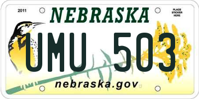 NE license plate UMU503