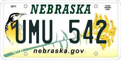 NE license plate UMU542