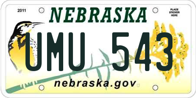 NE license plate UMU543