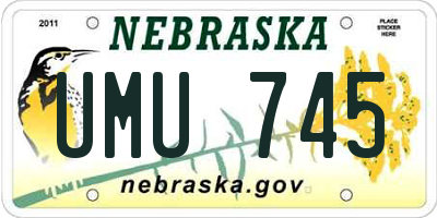 NE license plate UMU745