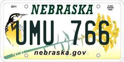 NE license plate UMU766