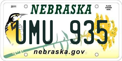 NE license plate UMU935