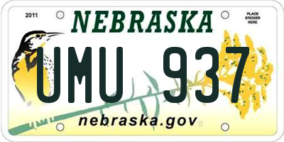 NE license plate UMU937