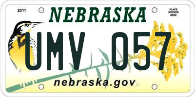 NE license plate UMV057