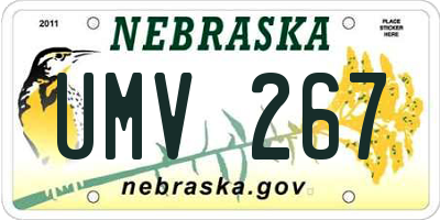 NE license plate UMV267