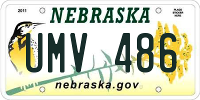 NE license plate UMV486