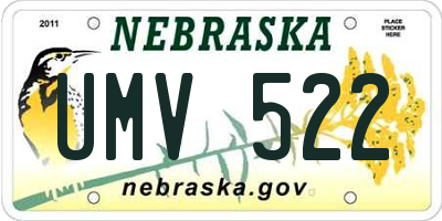 NE license plate UMV522