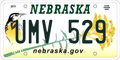 NE license plate UMV529