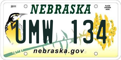 NE license plate UMW134