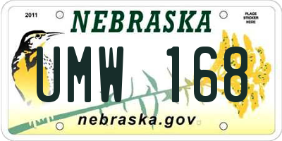 NE license plate UMW168