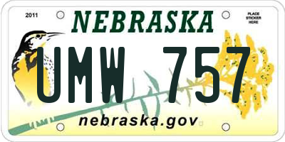 NE license plate UMW757