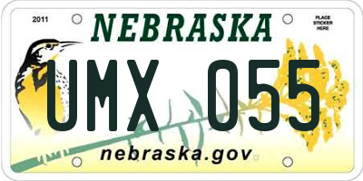 NE license plate UMX055