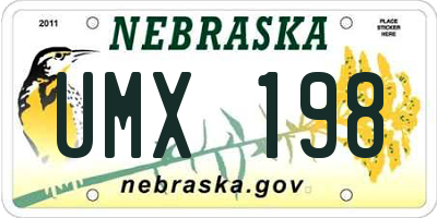 NE license plate UMX198