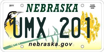 NE license plate UMX201