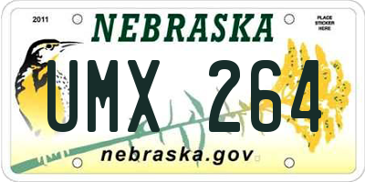 NE license plate UMX264