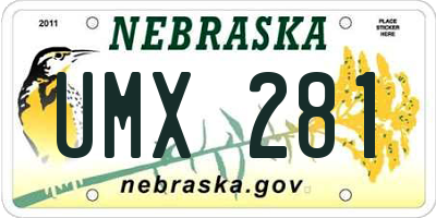 NE license plate UMX281