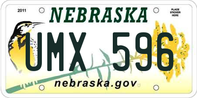 NE license plate UMX596