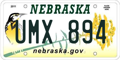 NE license plate UMX894