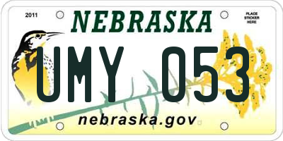 NE license plate UMY053