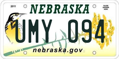 NE license plate UMY094
