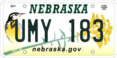 NE license plate UMY183