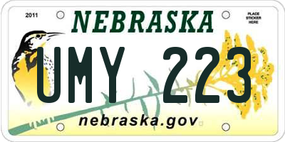 NE license plate UMY223