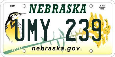 NE license plate UMY239