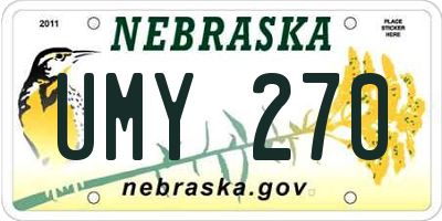 NE license plate UMY270