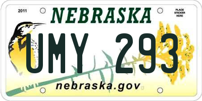 NE license plate UMY293