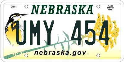 NE license plate UMY454