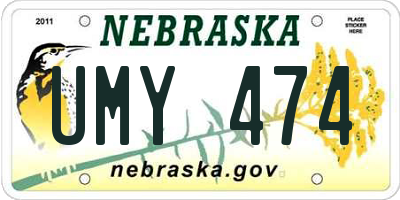 NE license plate UMY474