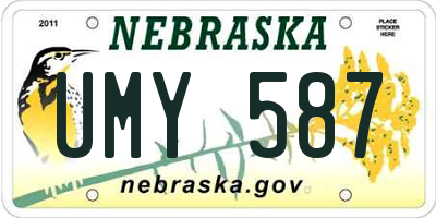 NE license plate UMY587