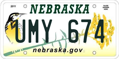 NE license plate UMY674