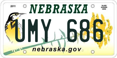 NE license plate UMY686