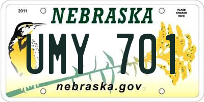 NE license plate UMY701