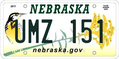 NE license plate UMZ151