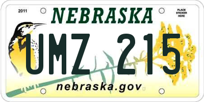 NE license plate UMZ215