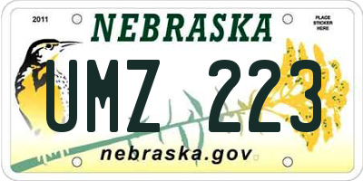 NE license plate UMZ223