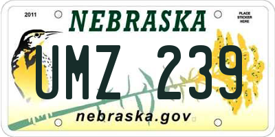 NE license plate UMZ239