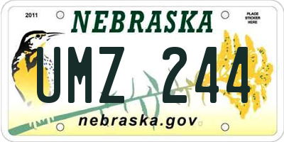 NE license plate UMZ244