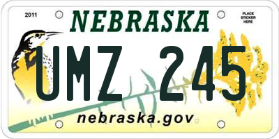 NE license plate UMZ245