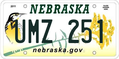 NE license plate UMZ251