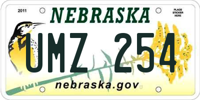 NE license plate UMZ254