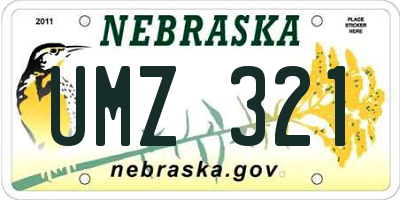 NE license plate UMZ321