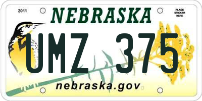 NE license plate UMZ375