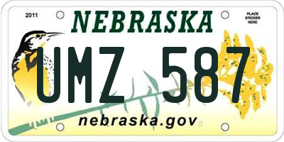 NE license plate UMZ587