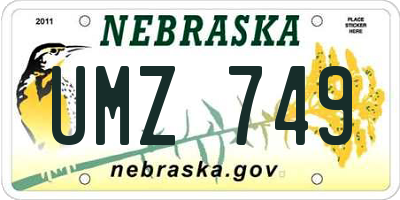 NE license plate UMZ749