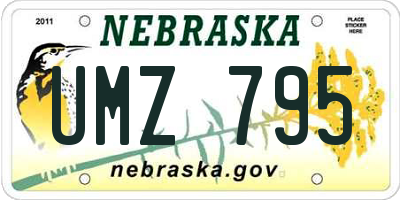 NE license plate UMZ795
